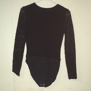 Vintage black long sleeve bodysuit